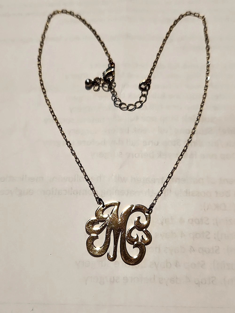 Monogram Pendant Necklace in Gold